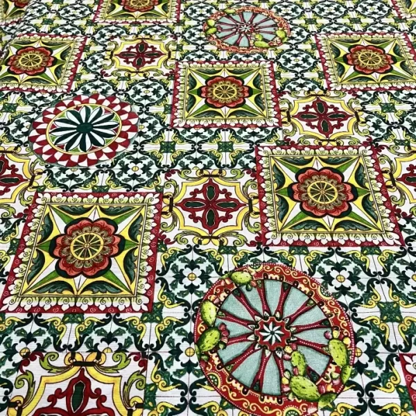 la tessil casa Tessuto Collezione Sicilia Fantasia Geometrica 1 Misto Cotone
